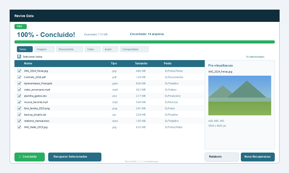 Revive Data - Recupera&ccedil;&atilde;o de dados em a&ccedil;&atilde;o